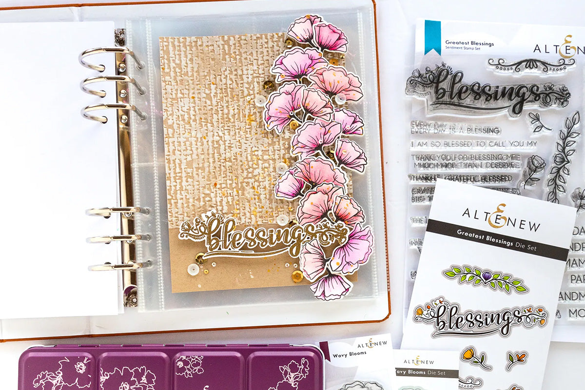 Scrapbook page idea with dry embossed background