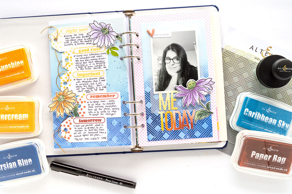 Scrapbook journal and pigment ink pads