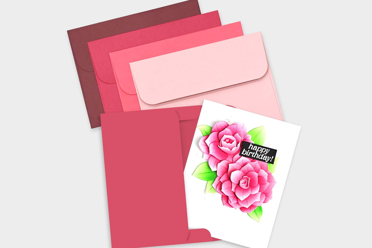 Altenew Crafty Necessities Color Coordinated Envelopes for card making in Red Cosmos color family