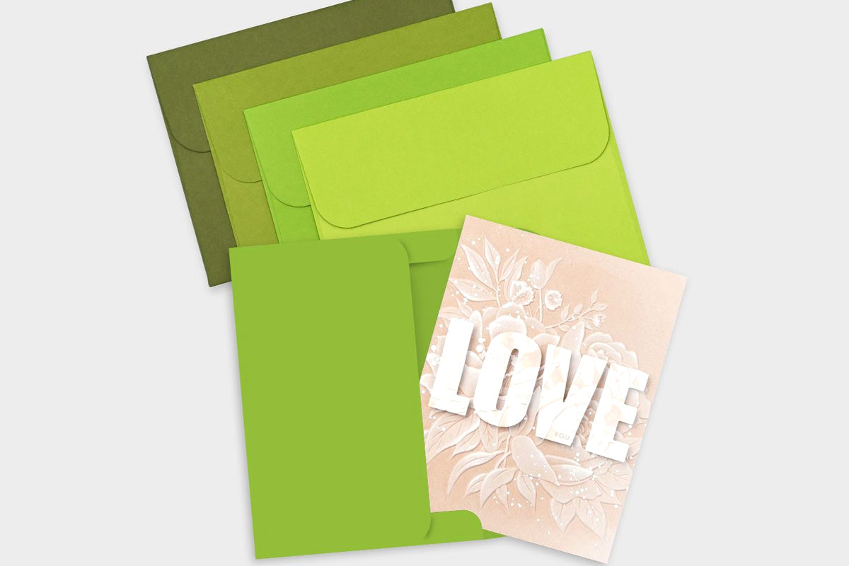 Altenew Crafty Necessities Colored Envelopes for Card Making, in Altenew's Tropical Forest color family