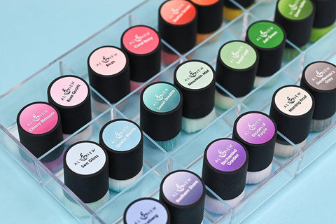 Small blending brushes labeled with Altenew stickers