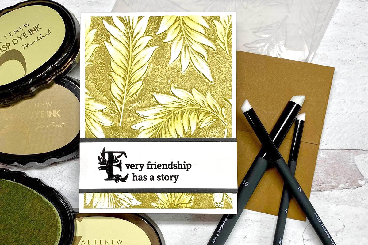A friendship card with a gorgeous gold motif, colored in with Altenew's Detailed Blending Brushes