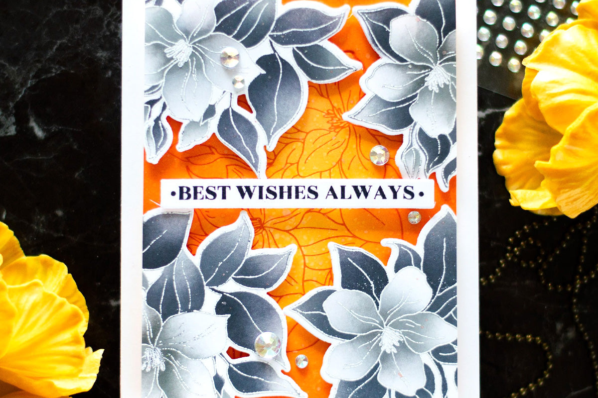 Gender neutral wedding card featuring jasmine flowers. made with Altenew Sweet Jasmine card making bundle