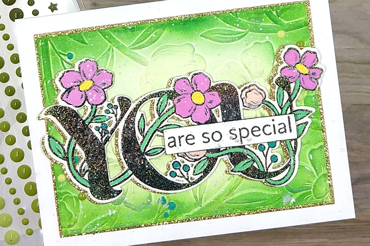A "You are so special" greeting card colored in with Artistry by Altenew's Acrylic Marker 24 Color Set - Vol. 1