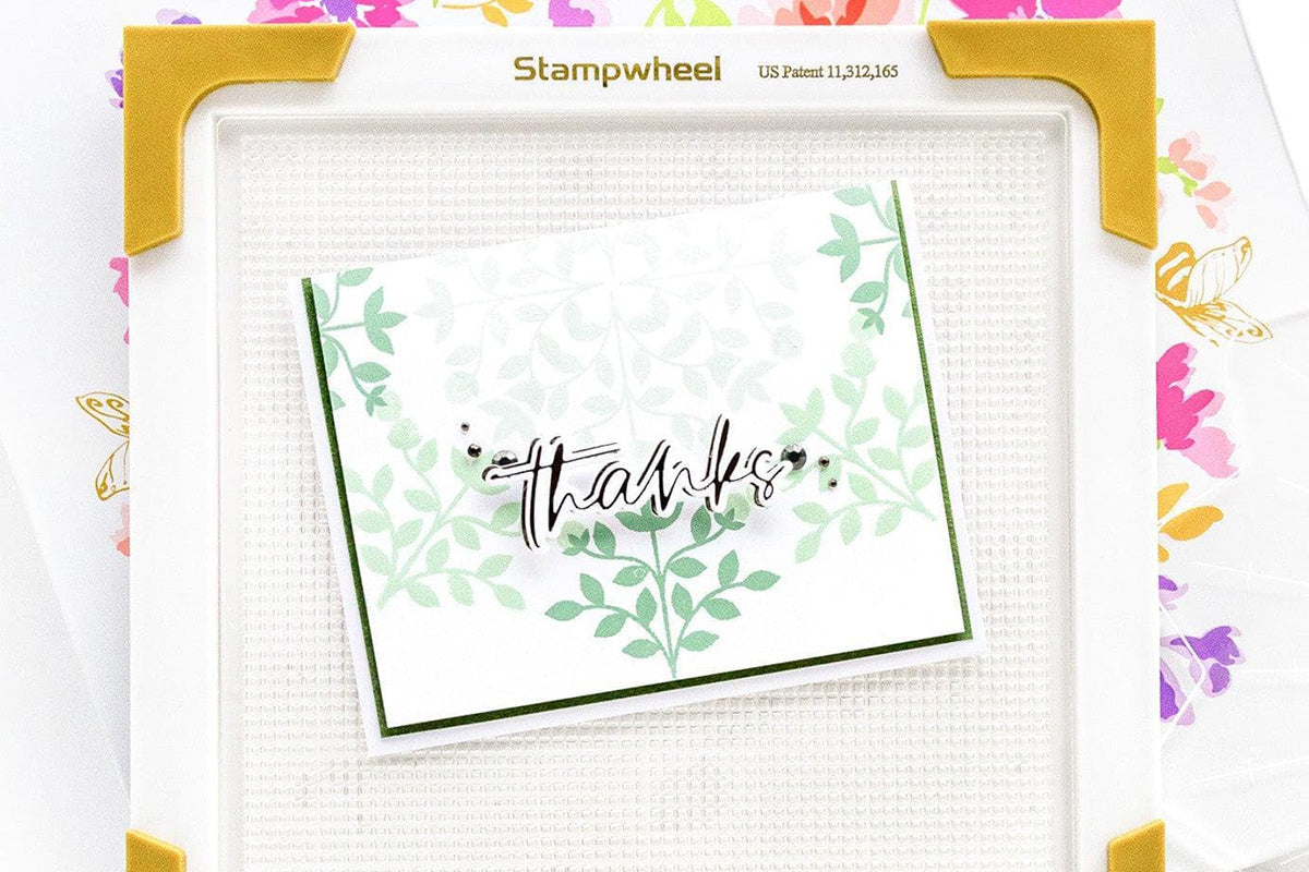 A thank-you card created with the help of Altenew's Ultimate Stampwheel & Accessories Bundle