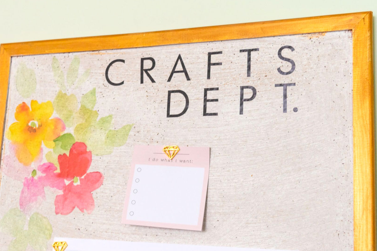 A DIY decorative board with Altenew's Crafts Department decal set