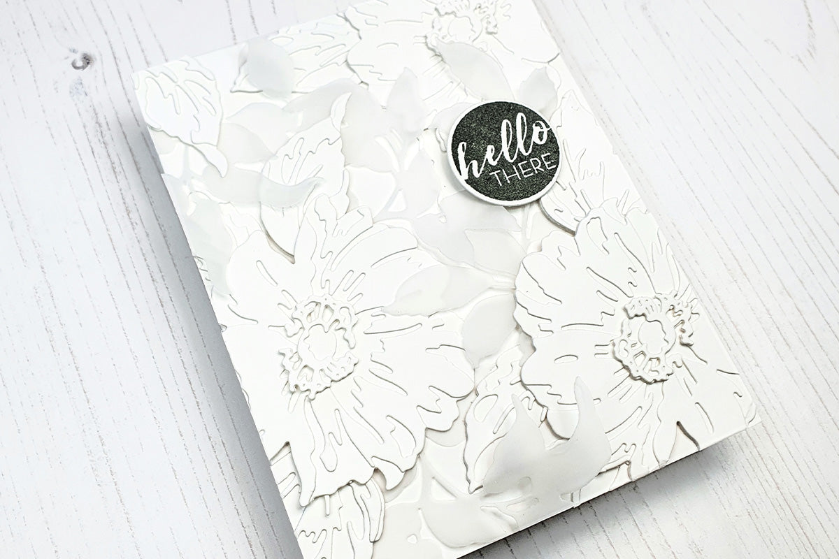 Easy handmade card video tutorial featuring white on white floral design