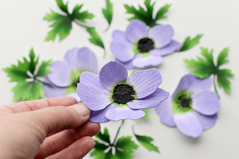 Purple paper flowers made with Altenew's Craft-A-Flower layering dies