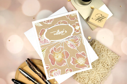 Elegant mother's day card with a floral background