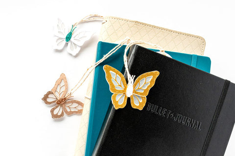 DIY bookmarks with butterfly designs