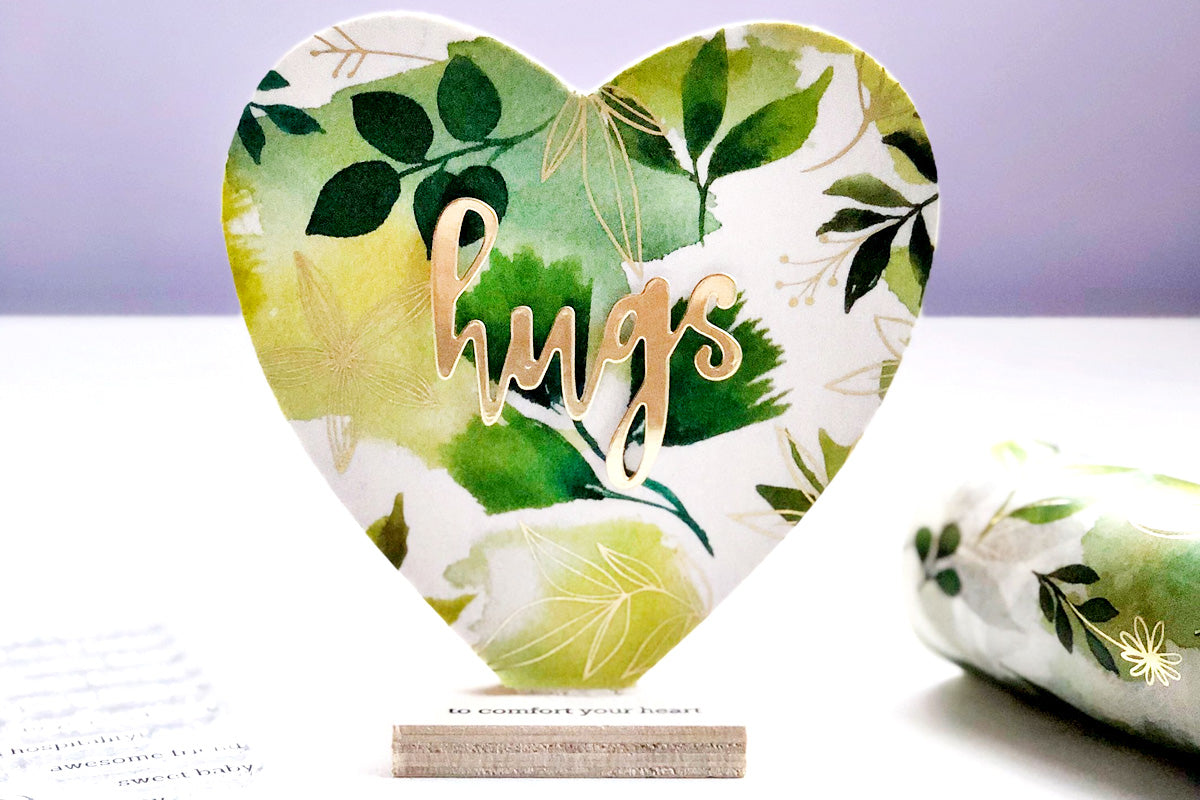 Heart shaped wooden home decor decorated with foliage washi tape