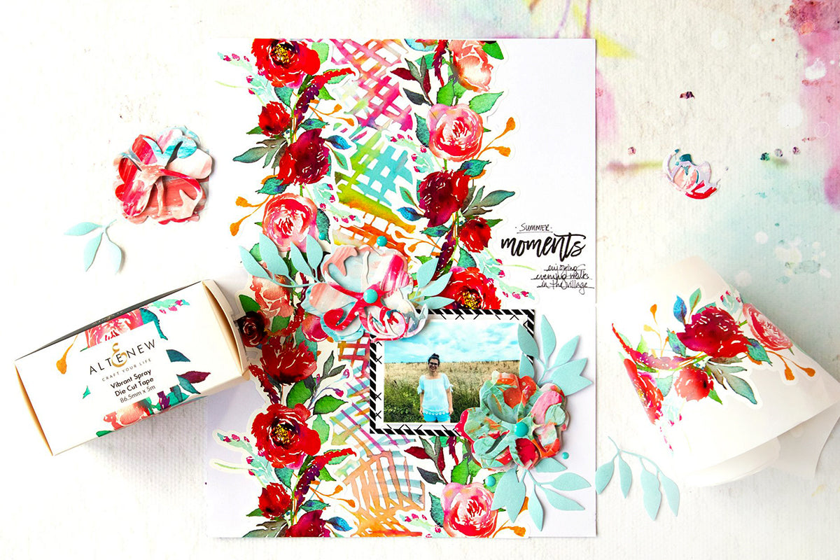Early Summer Scrapbook Layout using Washi Tape - Altenew Scrapbook