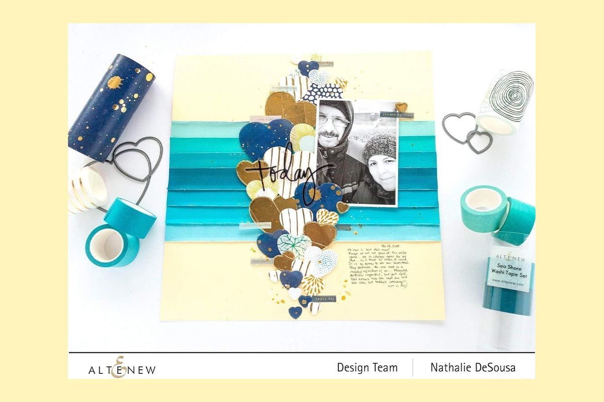 SCRAPBOOKING LAYOUT WITH A WASHI TAPE BACKGROUND 