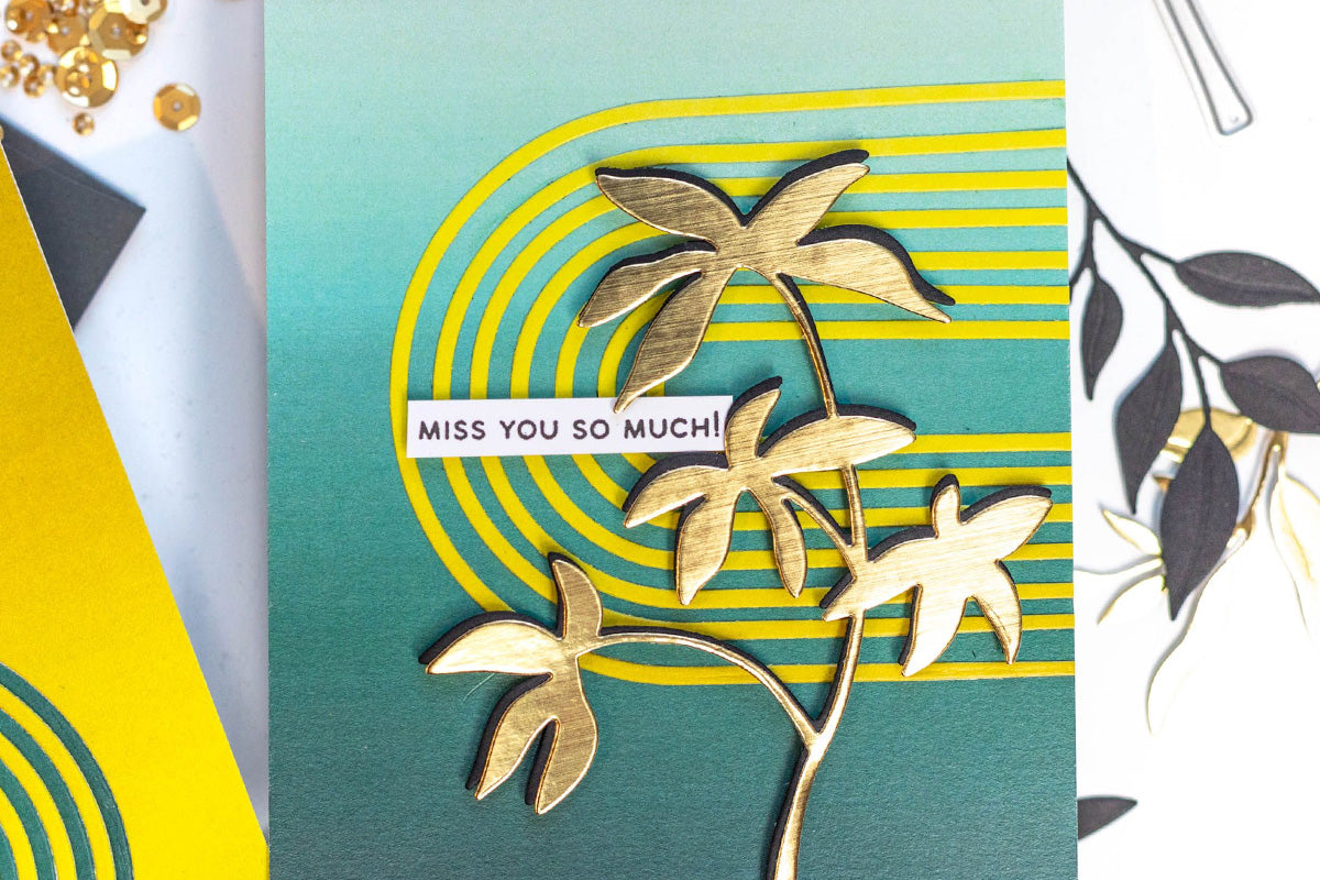 Miss you card idea with zero waste craft tools from Altenew