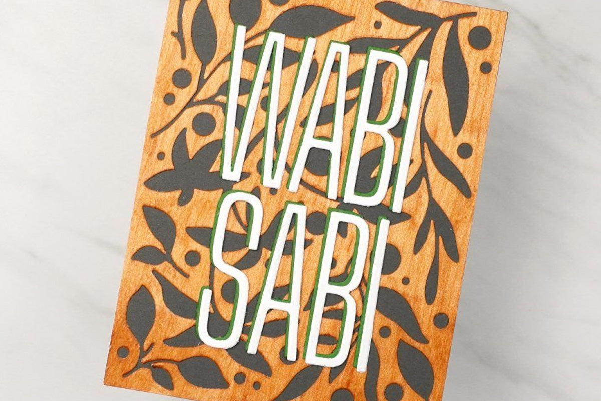A "wabi sabi" handmade card featuring Altenew Zero Waste cover die