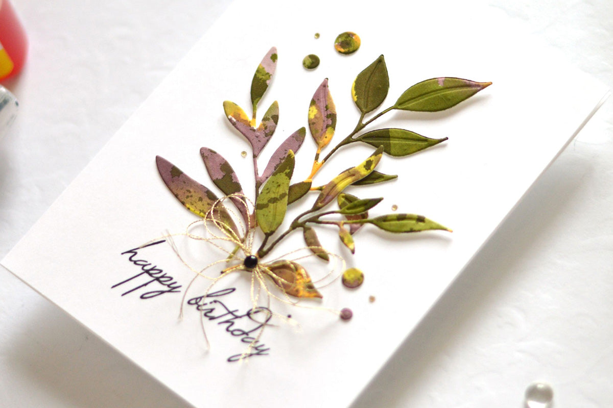 DIY zero waste card idea using the positive die cut pieces, featuring Altenew Zero Waste crafting system