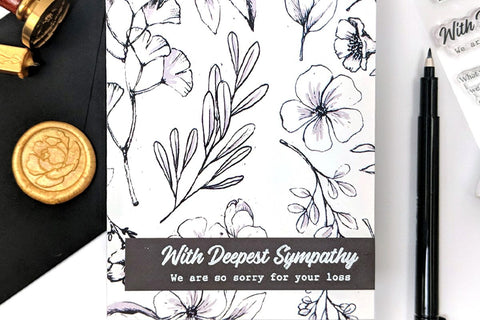 Create sympathy cards easily with monochromatic wide washi tapes!