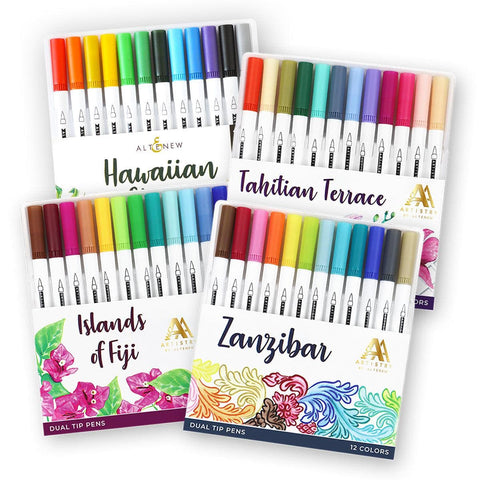 Coloring Tools: Altenew-Tahitian Terrace Dual Tip Pens (Water-based) –  Purple Pinky Promises