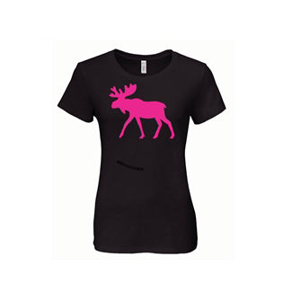 Ladies Fitted T-shirt - Pink Moose