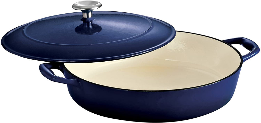 5.5 Qt Enameled Cast-Iron Series 1000 Covered Round Dutch Oven - Gradated  Cobalt
