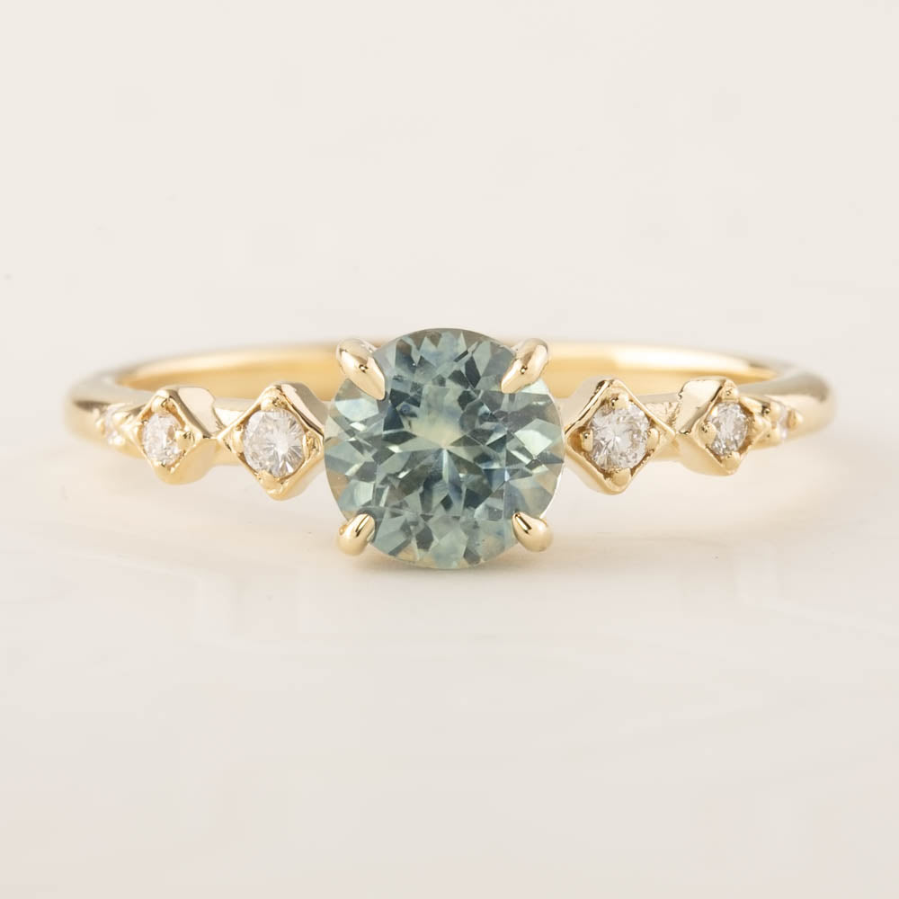 Celeste Ring - 1.1ct Light Green Montana Sapphire (one of a kind ...