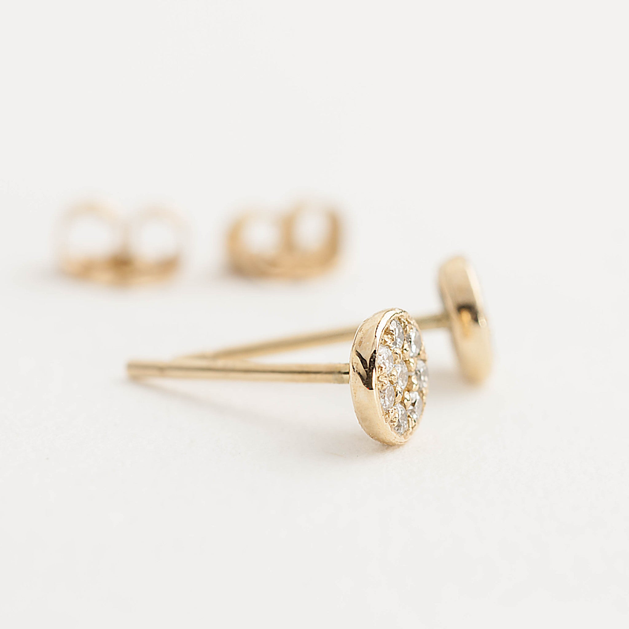 Pave Diamond Moon Studs – Envero