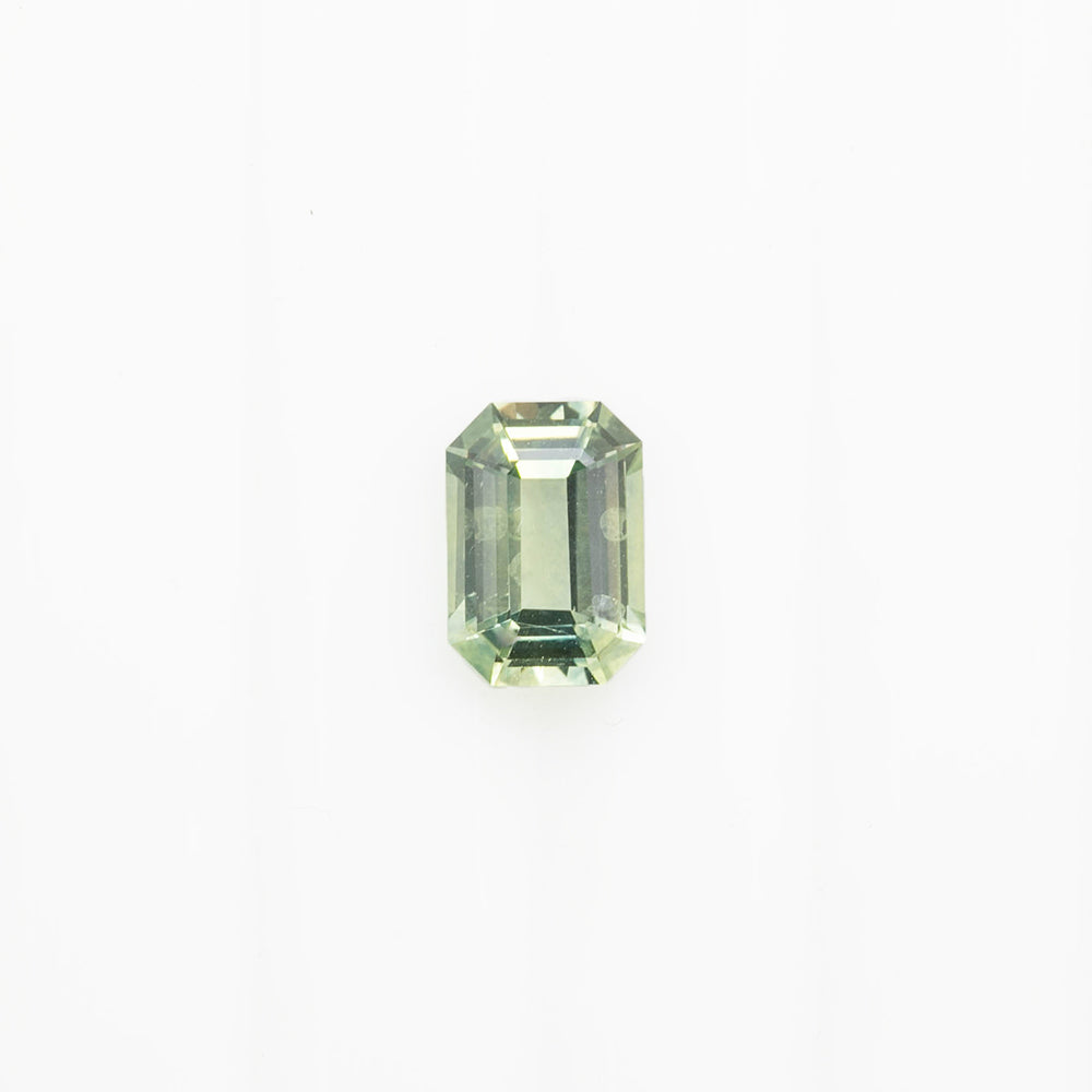 0.83ct Emerald Cut Light Green Montana Sapphire