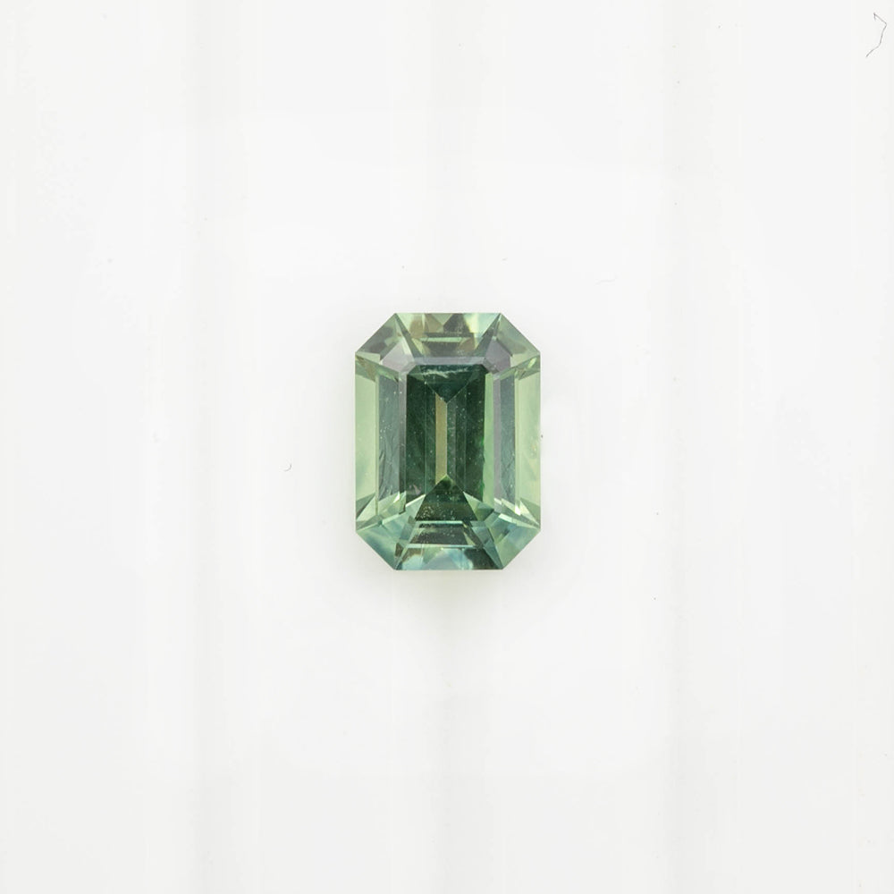 1.16ct Emerald Cut Light Green Montana Sapphire