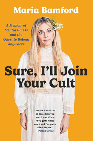 The boob cover of 'Sure I’ll join Your Cult' by Maria Bamford