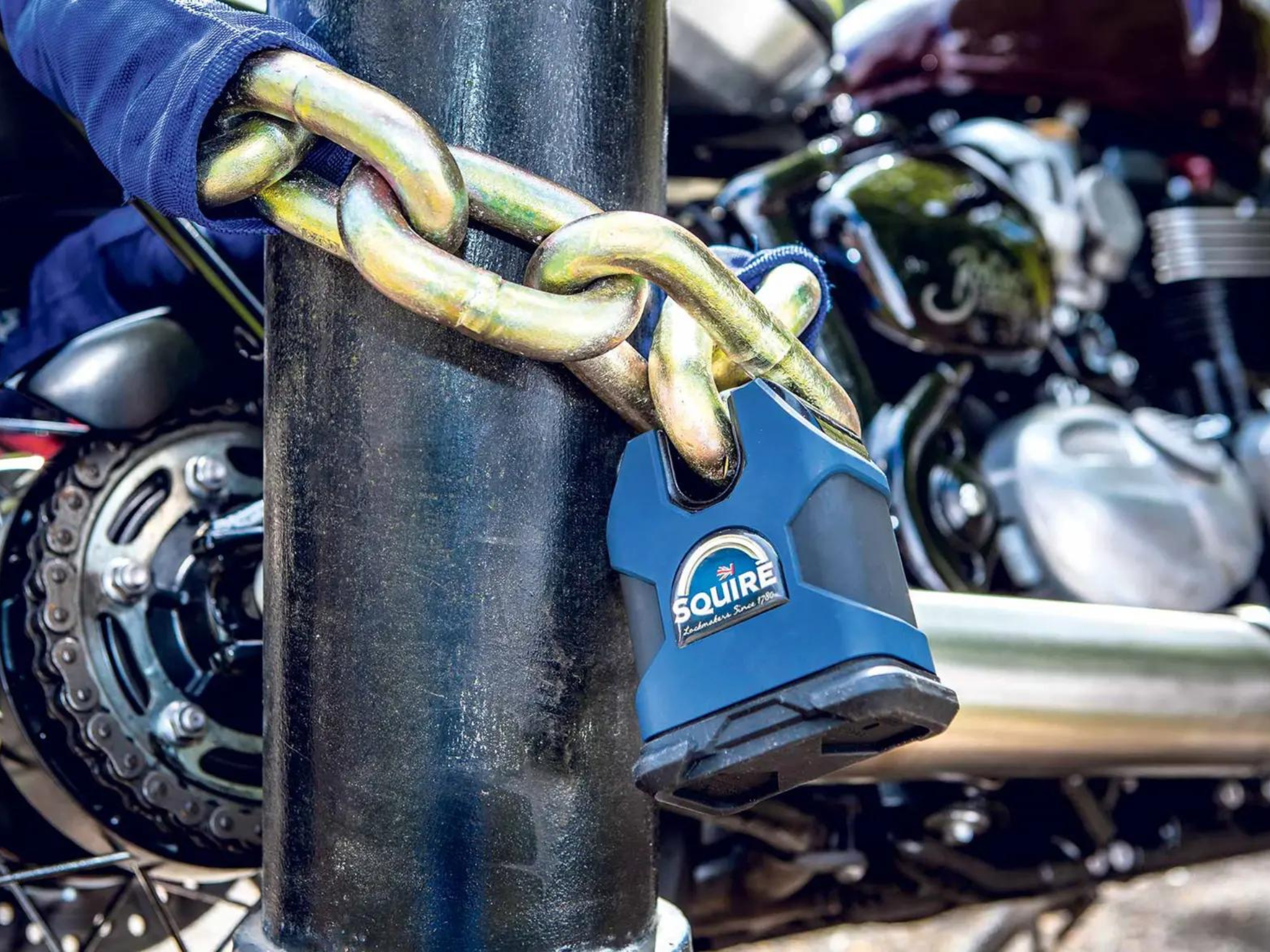 chain lock on a motorcycle