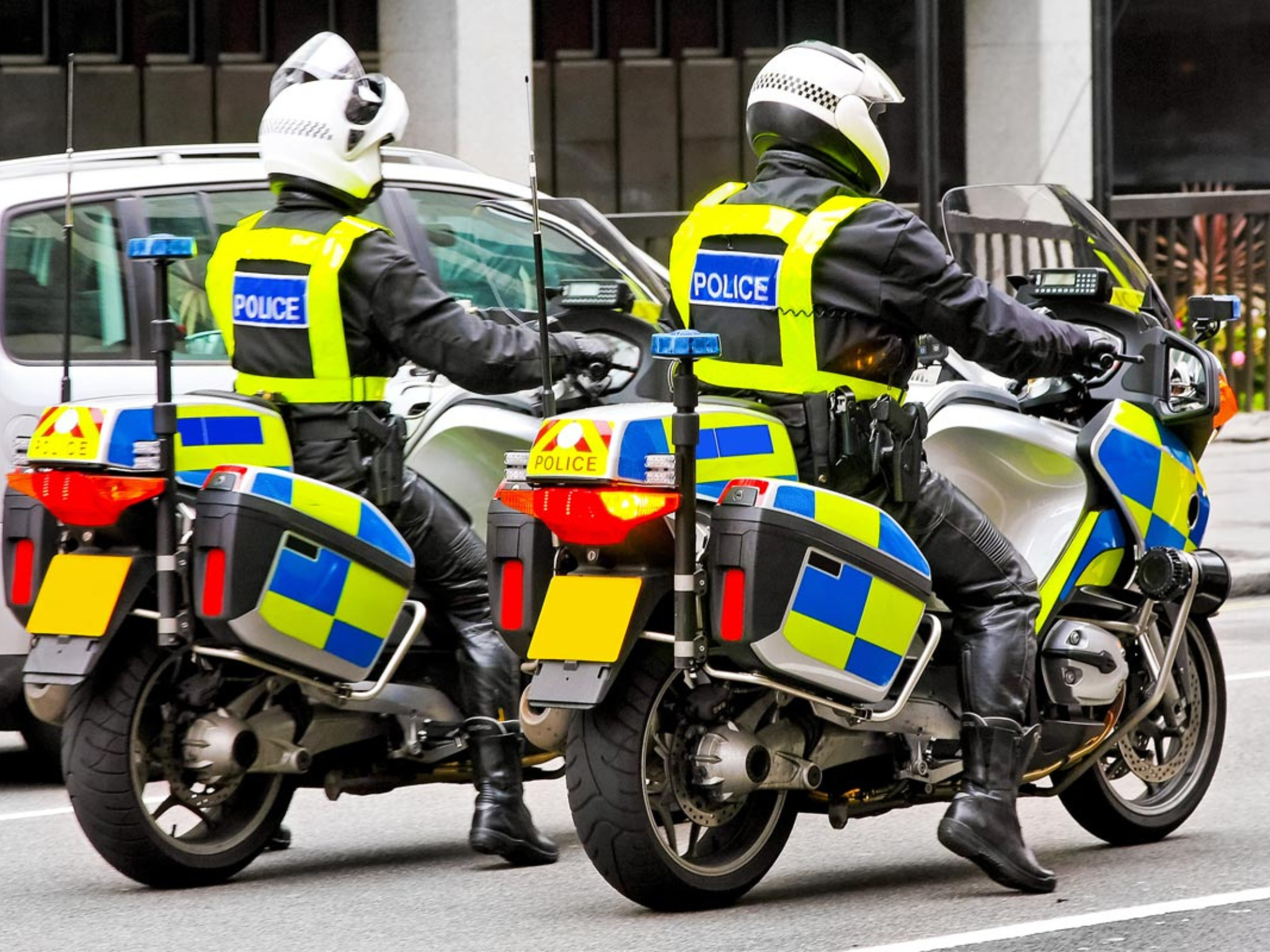 Police on motorcycle