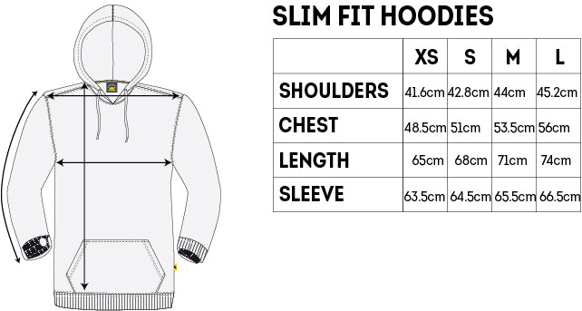 Size Chart Mens Hoodies