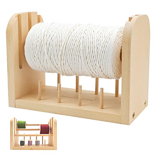 Premium Beechwood Yarn Holder with Brass Twirling Mechanism