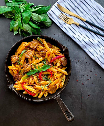 Boerewors with cheesy pasta