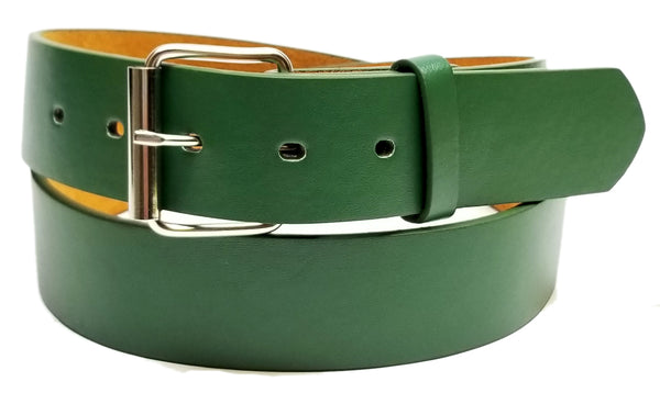 dark green leather belt