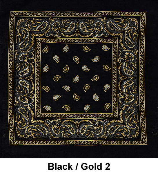 Black Gold Paisley Print Designs Bandana – buybuy-luv