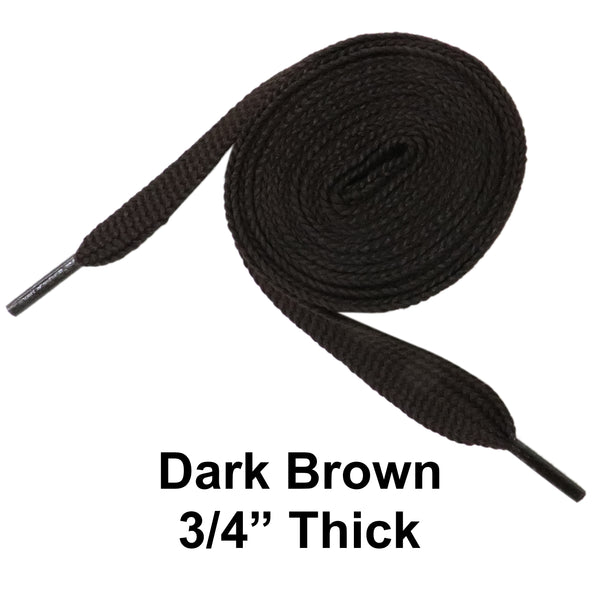 Brown Thick 3/4 Width Flat Athletic Sneaker 54 Inch Shoelaces