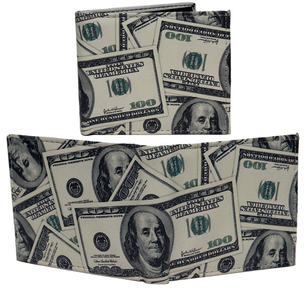 $1 One Dollar Bill Washington Photorealistic Leather Bi-Fold Bifold Wallet