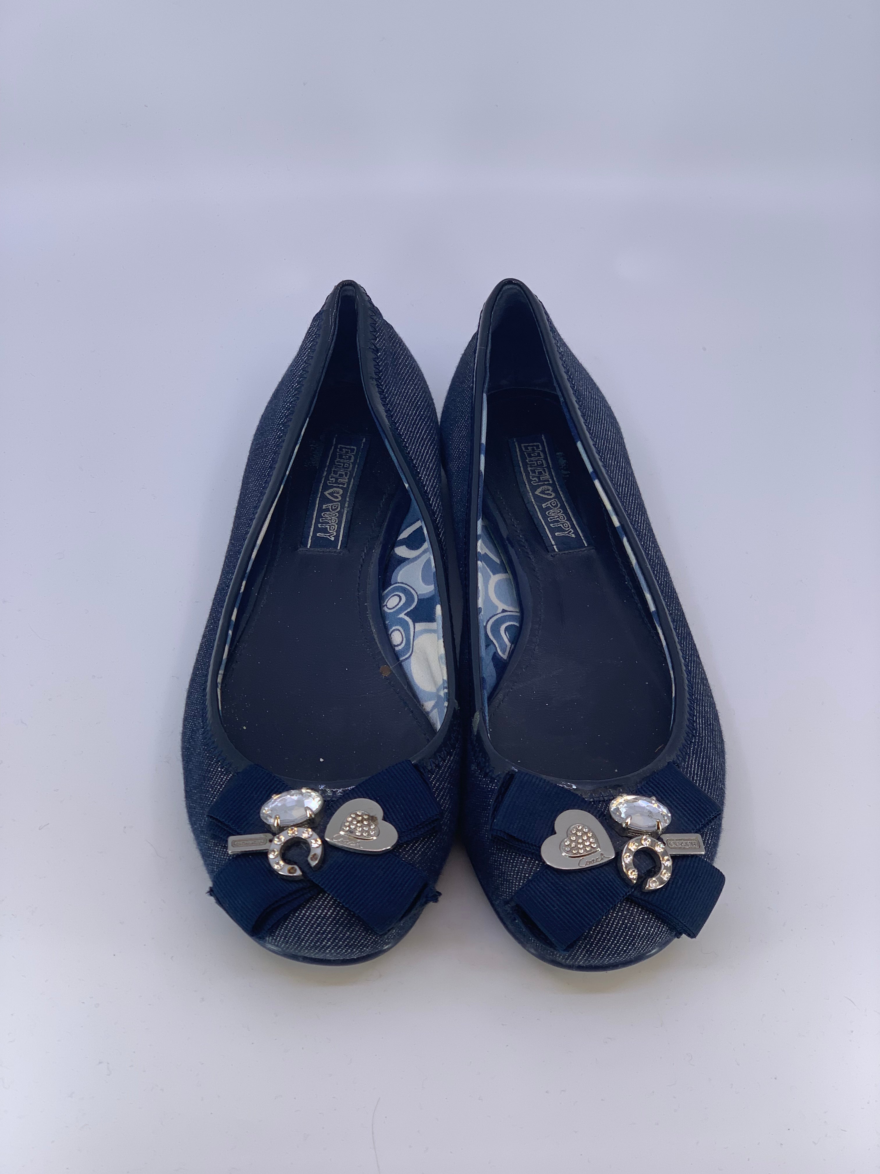 coach blue flats