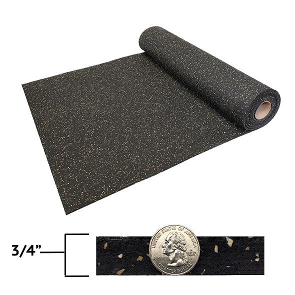 1/4 Thick Rubber Roll Matting - 4' x 1' - 1/4 Thick Gym Rolls