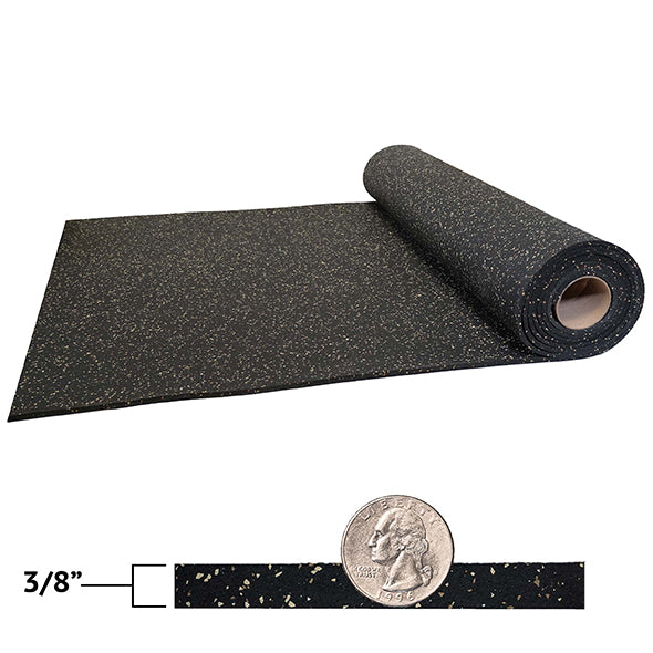 IncStores 3/8 Inch Thick Heavy Duty Rubber Flooring Roll | Flexible  Recycled Rubber Roll Flooring for a Stronger and Safer Basement, Home Gym,  Shed