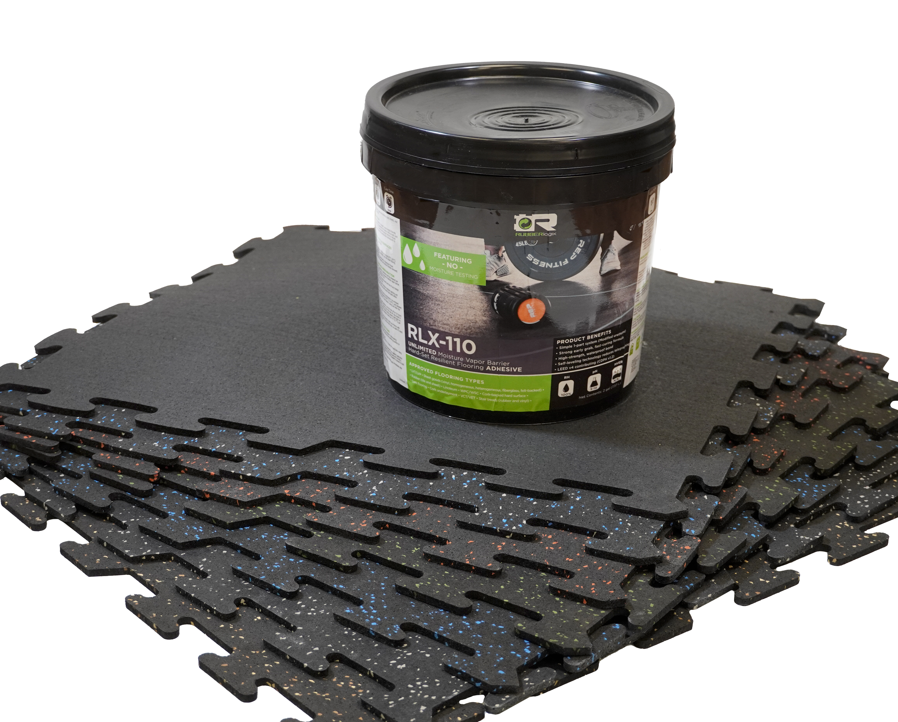 Gorilla Flooring Interlocking Rubber Tile 24 x 24 x 6mm Speckle