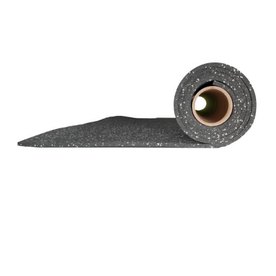 Rubber Flooring Roll | 4x25 ft x 3/8 inch | Rubber Gym Matting Rolls | Color: Black | Texture: Smooth | Weight: 230 lbs