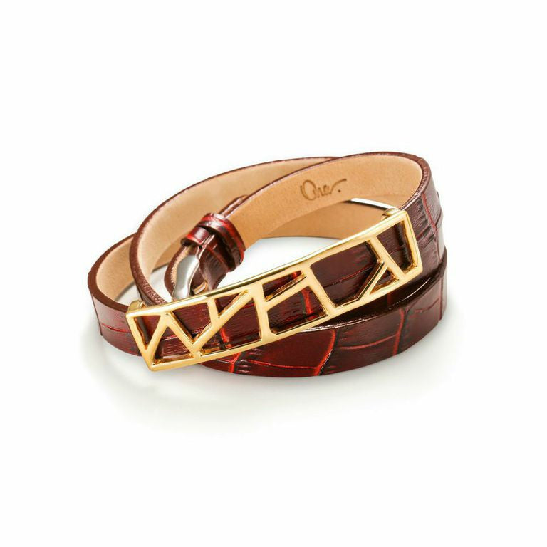 Lattice Triple Wrap Leather Bracelet - genuine leather and bronze – Ona ...