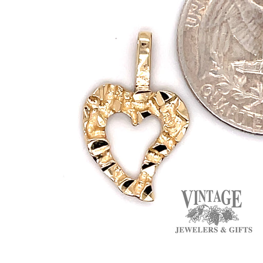 Buy 10k Solid Gold Nugget Heart Love Vintage Charm Pendant Necklace for  Women/girl Online in India - Etsy