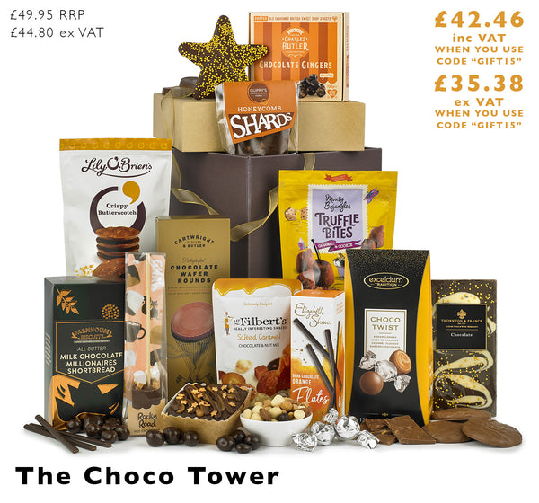 The Choco Tower, a chocolate filled gift from Spicers of Hythe full of Chocolate