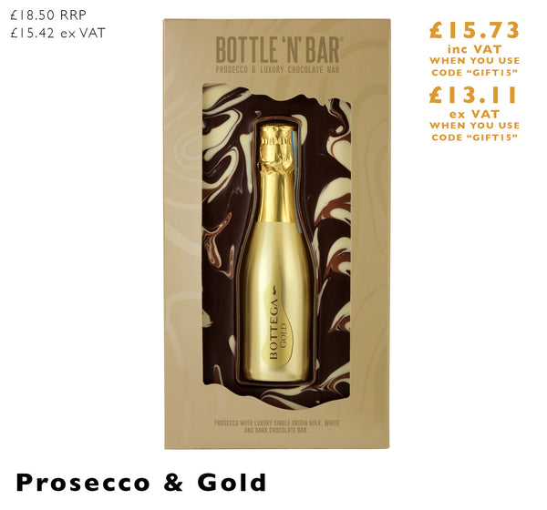 Prosecco Gold, a golden Prosecco gift box from Spicers of Hythe. 