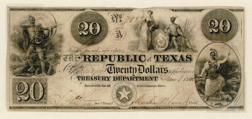 Fifty Dollars: Republic of Texas 1840 – The Antiquarium Antique