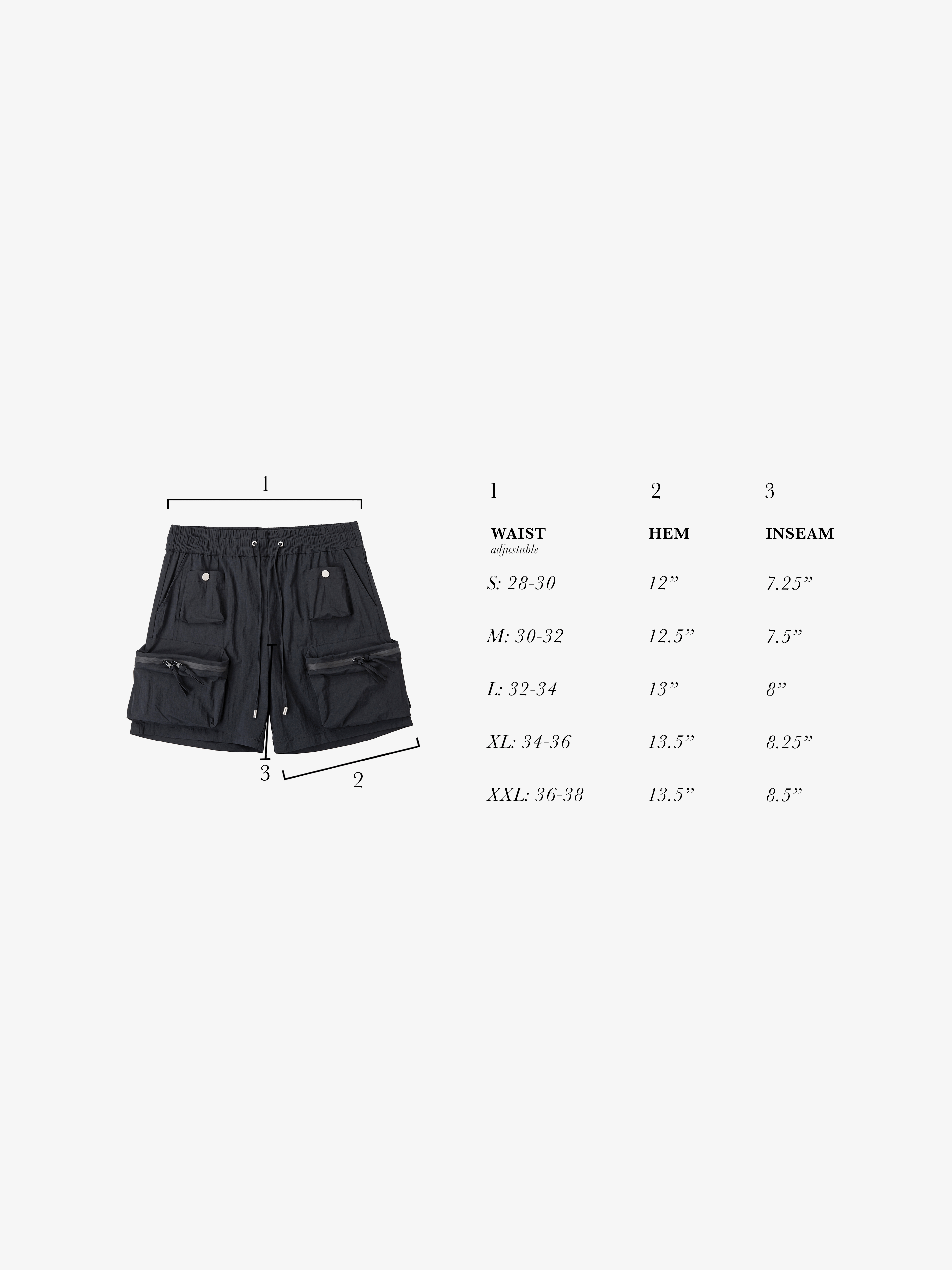 Nylon Tech Multi-Pocket Shorts in Black