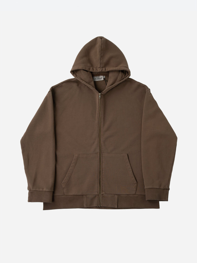 Vintage Brown Zip Up Hoodie – Profound